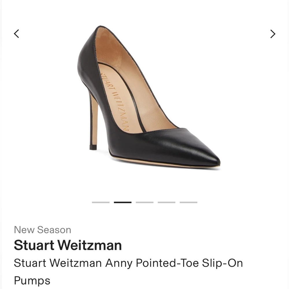 Stuart Weitzman Anny Pointed-Toe Slip-On Pumps Bl… - image 3